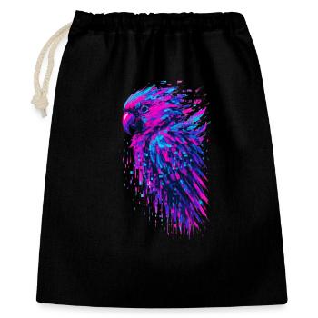 Parrot Glitch Art Cyber Vibrating - Gift Bag 40 x 50 cm - black - Front