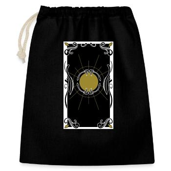 Tarotkartenrückseite - Geschenkbeutel aus Baumwolle (40 x 50 cm) - Schwarz - Vorne