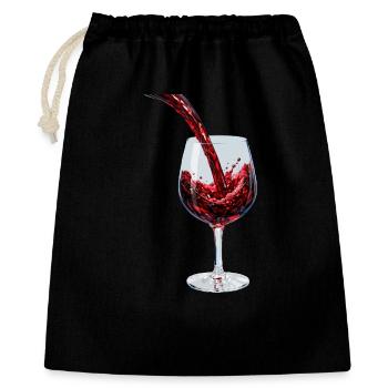 Red Wine Stream im Glas - Geschenkbeutel aus Baumwolle (40 x 50 cm) - Schwarz - Vorne