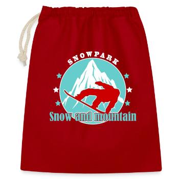 Montagne et Ski Alpin Illustration - Sac cadeau 40 x 50 cm - rouge - Devant