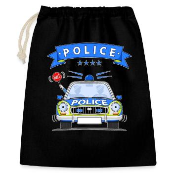 Voiture de police avec sirène - Sac cadeau 40 x 50 cm - noir - Devant