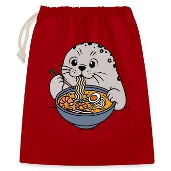 Ramen-Robbe - Geschenkbeutel aus Baumwolle (40 x 50 cm) - Rot - Vorne