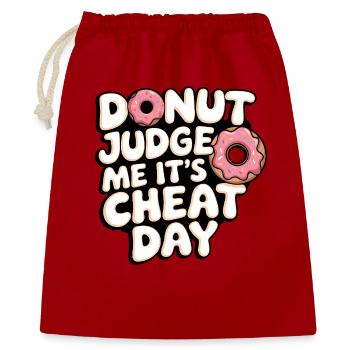 Freches Donut T-Shirt zum Tag des Gerichts - Geschenkbeutel aus Baumwolle (40 x 50 cm) - Rot - Vorne