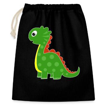 Green dino with bright dots - Gift Bag 40 x 50 cm - black - Front