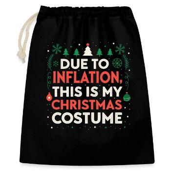 Costume Noël face à l'inflation - Sac cadeau 40 x 50 cm - noir - Devant