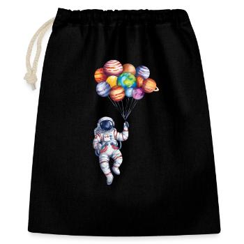 Astronaute tenant des ballons planétaires - Sac cadeau 40 x 50 cm - noir - Devant