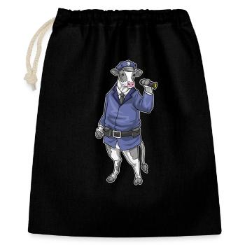 Vache Policier Lampe de poche Police - Sac cadeau 40 x 50 cm - noir - Devant