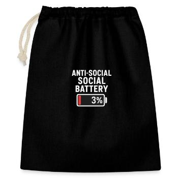 Anti-Social Battery - Gift Bag 40 x 50 cm - black - Front