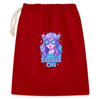 Illustration de fille rêveuse cosmique - Sac cadeau 40 x 50 cm - rouge - Devant