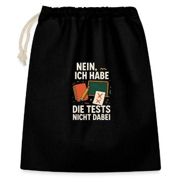 Lehrer Shirt – Nein, Tests nicht dabei - Geschenkbeutel aus Baumwolle (40 x 50 cm) - Schwarz - Vorne
