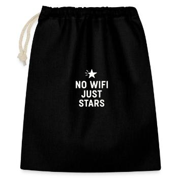 Vanlife Over Wifi – Minimalist travel shirt - Gift Bag 40 x 50 cm - black - Front