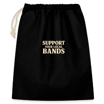 Unterstütze lokale Bands - Geschenkbeutel aus Baumwolle (40 x 50 cm) - Schwarz - Vorne