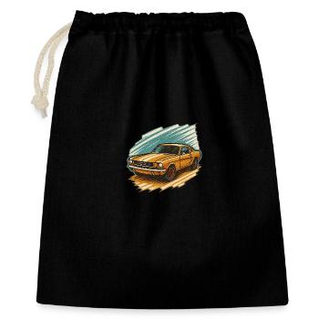 Vintage Muscle Car – Retro Auto Design - Geschenkbeutel aus Baumwolle (40 x 50 cm) - Schwarz - Vorne