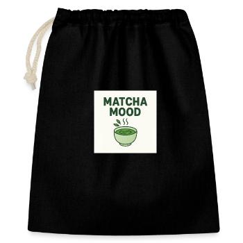 Matcha Mood  - Geschenkbeutel aus Baumwolle (40 x 50 cm) - Schwarz - Vorne