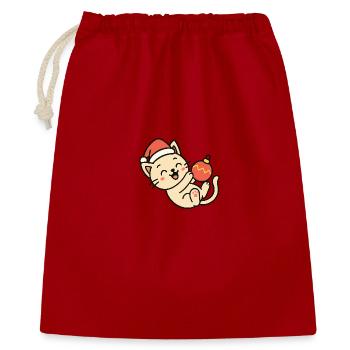 Bal de Noël amusant pour chatons - Sac cadeau 40 x 50 cm - rouge - Devant