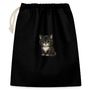 Cute kitten in cute drawing - Gift Bag 40 x 50 cm - black - Front