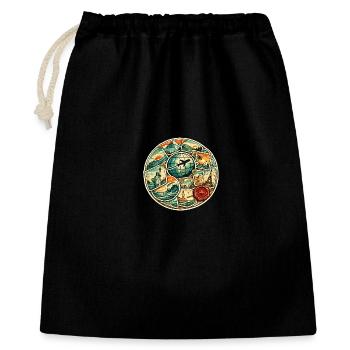 Vol circulaire du globe World Tour - Sac cadeau 40 x 50 cm - noir - Devant