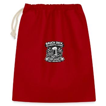 Papa reste de bonne humeur – bière et portefeuille - Sac cadeau 40 x 50 cm - rouge - Devant