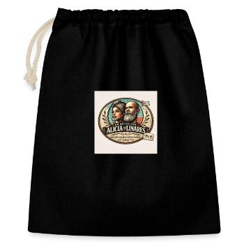 Alicia y Linares Vintage Kuba Logo - Geschenkbeutel aus Baumwolle (40 x 50 cm) - Schwarz - Vorne