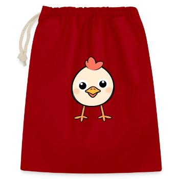 Cœur de poussin Poulet mignon, Dessin animé - Sac cadeau 40 x 50 cm - rouge - Devant