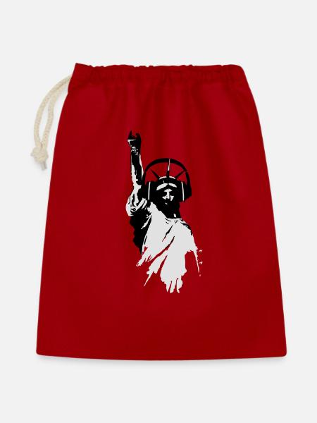 DJane Lady Liberty mit Kopfhörer - Geschenkbeutel aus Baumwolle (40 x 50 cm) - Rot