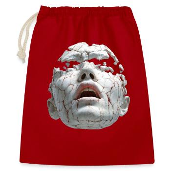 Masque en porcelaine brisée - Sac cadeau 40 x 50 cm - rouge - Devant