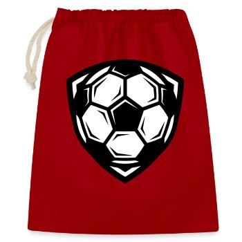 Fussball Ball - Geschenkbeutel aus Baumwolle (40 x 50 cm) - Rot - Vorne