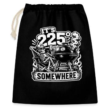Il fait 225° quelque part squelette barbecue - Sac cadeau 40 x 50 cm - noir - Devant