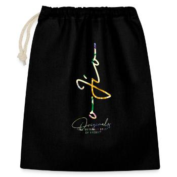 Ojio - Nur die Originale - Bunte Tanzlinie - Geschenkbeutel aus Baumwolle (40 x 50 cm) - Schwarz - Vorne