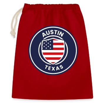 Austin Texas Shield Emblem - Geschenkbeutel aus Baumwolle (40 x 50 cm) - Rot - Vorne