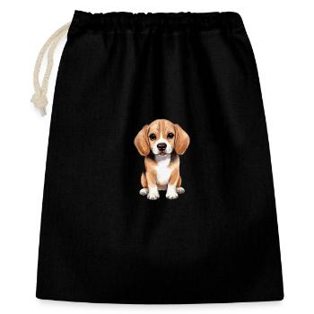 design_beagle_dog_1 - Geschenkbeutel aus Baumwolle (40 x 50 cm) - Schwarz - Vorne