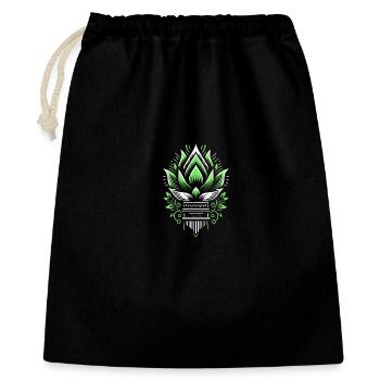 Emblème de la flamme de lotus vert - Sac cadeau 40 x 50 cm - noir - Devant