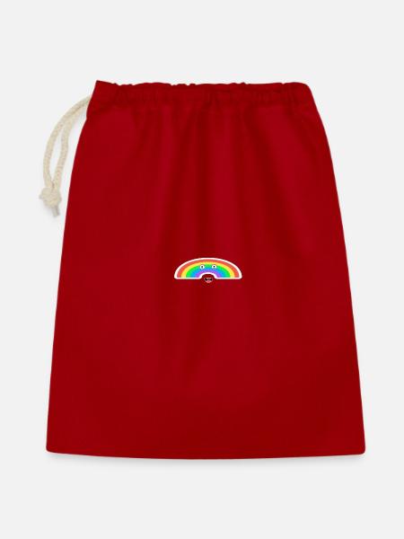 Lebhafte Regenbogenanimation - Geschenkbeutel aus Baumwolle (40 x 50 cm) - Rot