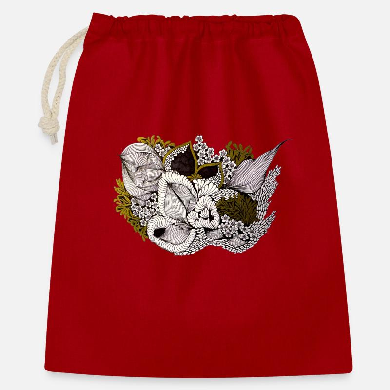Art au trait de Pflanzenrausch - Sac cadeau 40 x 50 cm - rouge