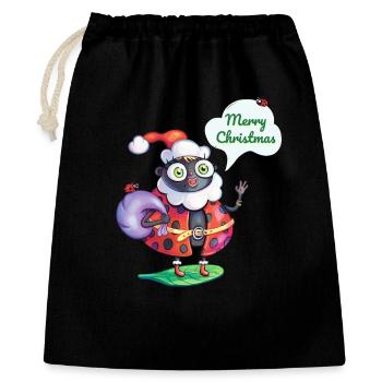 Santa Ladybug Christmas  - Gift Bag 40 x 50 cm - black - Front