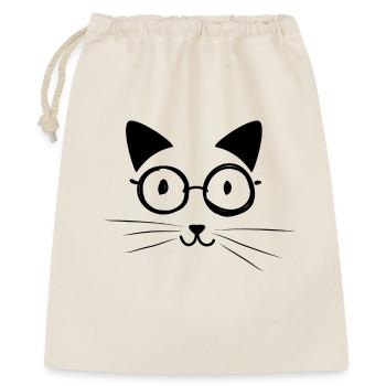 lustiges Katzengesicht Katze Kätzchen Geschenk - Geschenkbeutel aus Baumwolle (40 x 50 cm) - Natur - Vorne