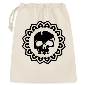skull tête de mort crâne tatouage biker sticker - Sac cadeau 40 x 50 cm - nature - Devant