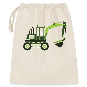 Bagger Baustelle Kran Bauwagen Kita Baggerfahrer - Geschenkbeutel aus Baumwolle (40 x 50 cm) - Natur - Vorne