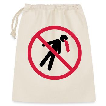 kotzen verboten schild kein blut lustig erbrochene - Geschenkbeutel aus Baumwolle (40 x 50 cm) - Natur - Vorne