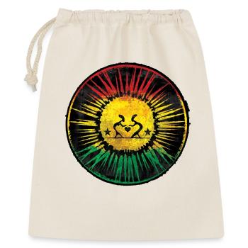 Rastafari Herz und Sonne Design - Geschenkbeutel aus Baumwolle (40 x 50 cm) - Natur - Vorne