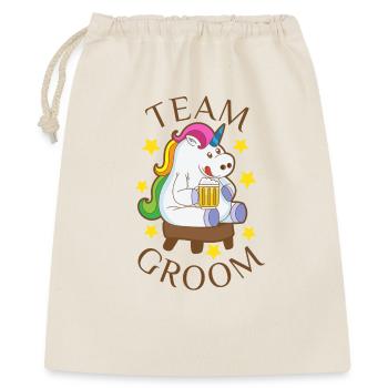 Team Groom Unicorn Partner Look Bachelor Fun - Gift Bag 40 x 50 cm - nature - Front
