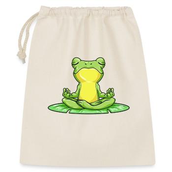 Frosch Yoga Fitness Meditation - Geschenkbeutel aus Baumwolle (40 x 50 cm) - Natur - Vorne
