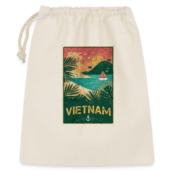 Vietnam Vintage Beach Design - Geschenkbeutel aus Baumwolle (40 x 50 cm) - Natur - Vorne