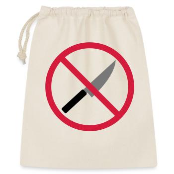 Verboten Schild Messer - Geschenkbeutel aus Baumwolle (40 x 50 cm) - Natur - Vorne