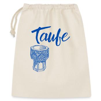 Taufe Taufstein symbolisch taufen Gottesdienst - Geschenkbeutel aus Baumwolle (40 x 50 cm) - Natur - Vorne