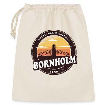 Bornholm Leuchtturm Vintage Design - Geschenkbeutel aus Baumwolle (40 x 50 cm) - Natur - Vorne