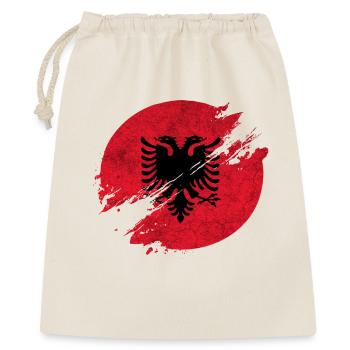 Albanien Vintage Kreis Flagge / Geschenk Tirana - Geschenkbeutel aus Baumwolle (40 x 50 cm) - Natur - Vorne