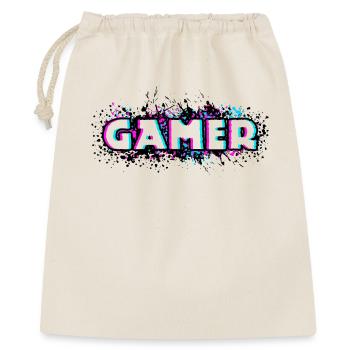 Gamer Gamecker Cool Jeux vidéo Console de jeu Nerd - Sac cadeau 40 x 50 cm - nature - Devant