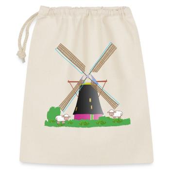 Moulin à vent avec des moutons - Sac cadeau 40 x 50 cm - nature - Devant