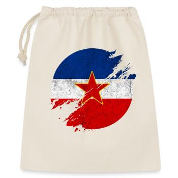 Jugoslawien Vintage Flaggen Kreis - Geschenkbeutel aus Baumwolle (40 x 50 cm) - Natur - Vorne